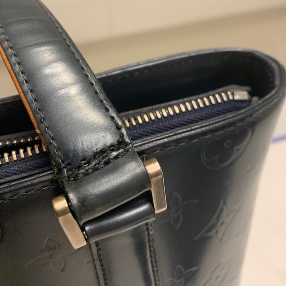 Louis Vuitton Blue Monogram Mat Stockton Bag - Picture 7 of 8